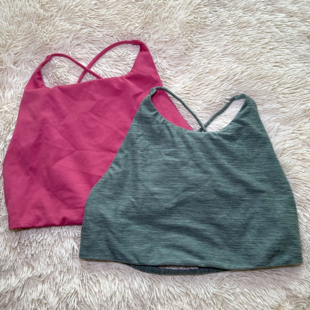 Victoria’s Secret *Set of Two* Green Pink Strappy Back Bralettes Size XL